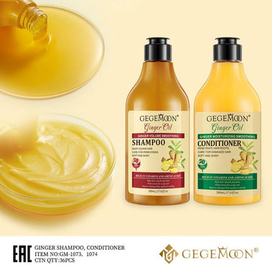 GEGEMOON Ginger Oil Shampoo & Conditioner Set – Strength, Volume & Deep Nourishment